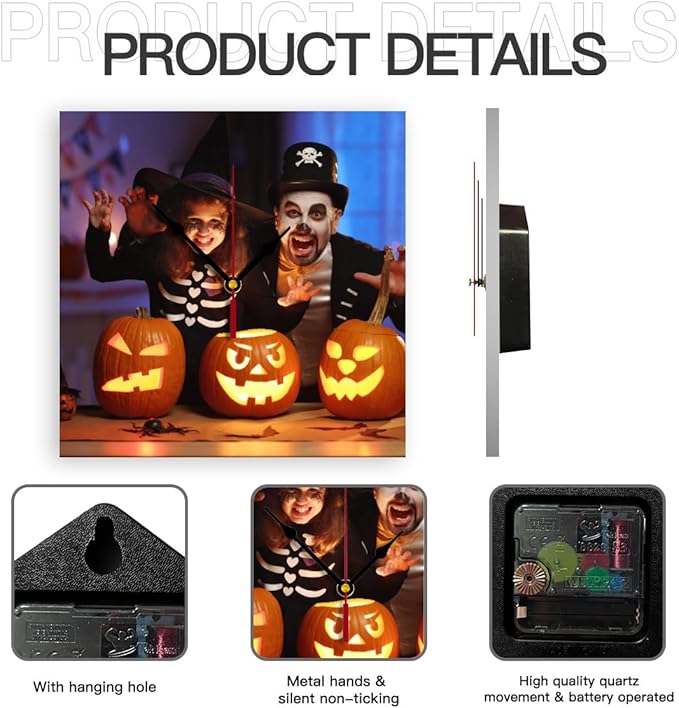 Generic Custom Clocks for Walls Personalized Clocks with Photo Text Logo Customized Round Clock for Birthday Wedding Present Creative, 10inch-25cm