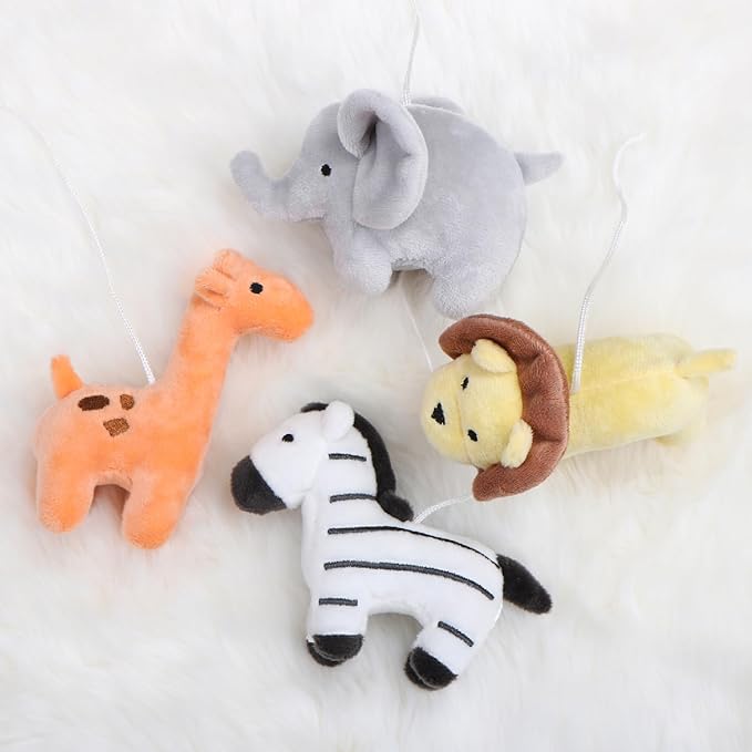 The Peanutshell Crib Mobile for Boys or Girls - White Musical Baby Crib Mobile with 12 Lullabies, Jungle Animal, Baby Safari Animals Nursery Decor