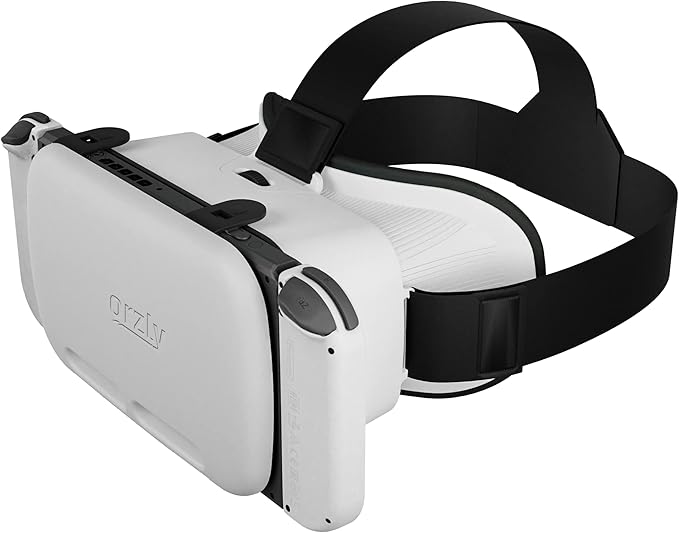 Orzly VR Headset Designed for Nintendo Switch & Switch OLED Console with Adjustable Lens for a Virtual Reality Gaming Experience and for Labo VR - White - Gift Boxed Edition