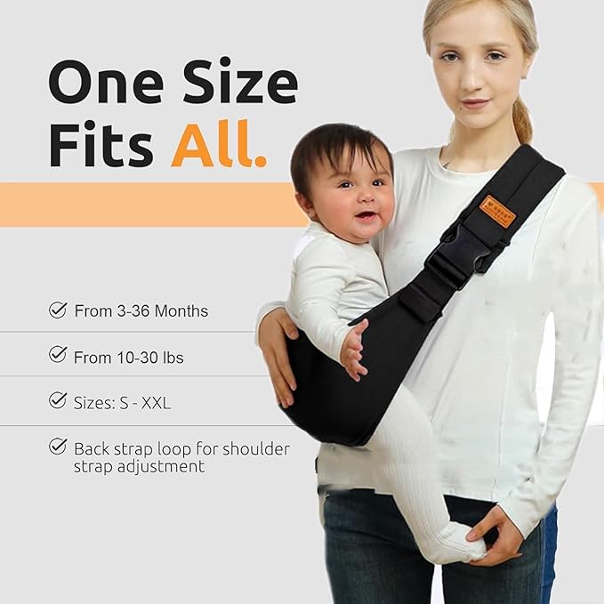 Baby Sling Carrier Newborn to Toddler Adjustable One-Shoulder Design with Safety Buckle, Soft & Lightweight Sling Baby Carrier 10-30 lbs(Mesh,Brown Leopard)