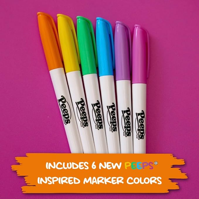 The Eggmazing Egg Decorator - Peeps Bunny - Arts and Craft Set Includes 6 Colorful Quick Drying, Non-Toxic Markers - Purple - Packaging May Vary