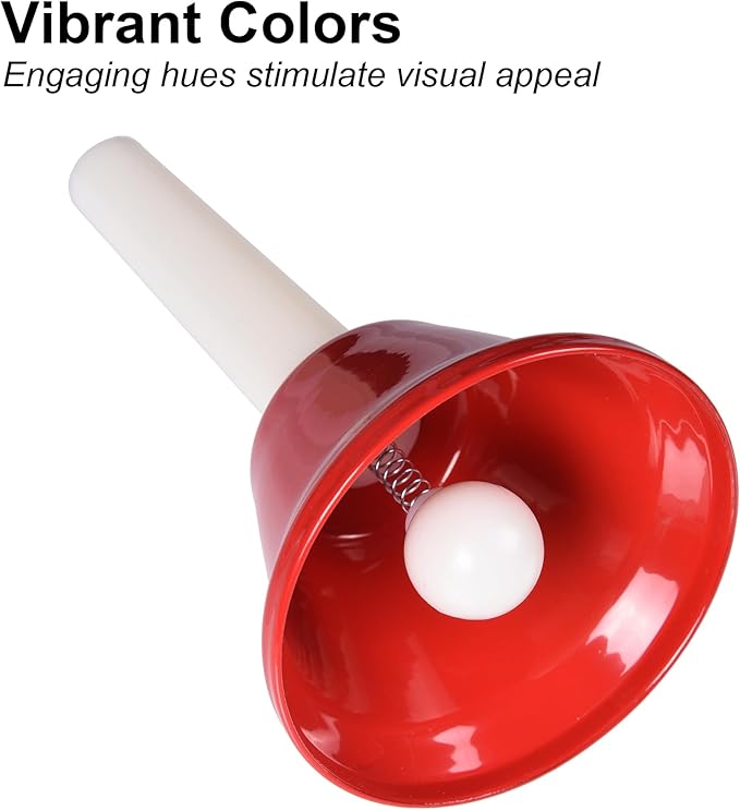 8 Note Hand Bells for Kids Adults, Colorful Merry Handbells Set Musical Instruments