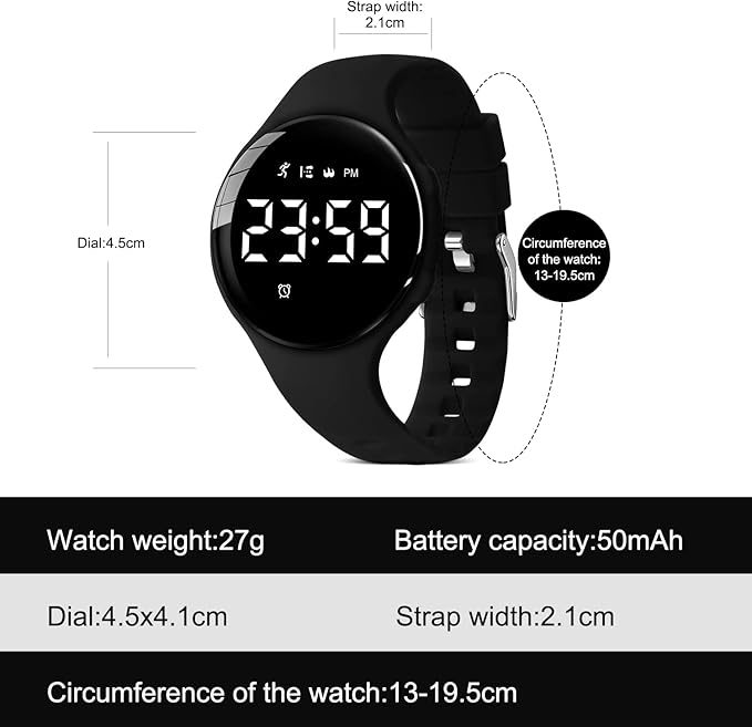 Kids Watches for Girls Boys Digital Sport Watch with Step Counter Pedometer Vibration Alarm Clock, No App Waterproof Fitness Tracker Kids Watch Boys Girls Teens Students Ages 5-16