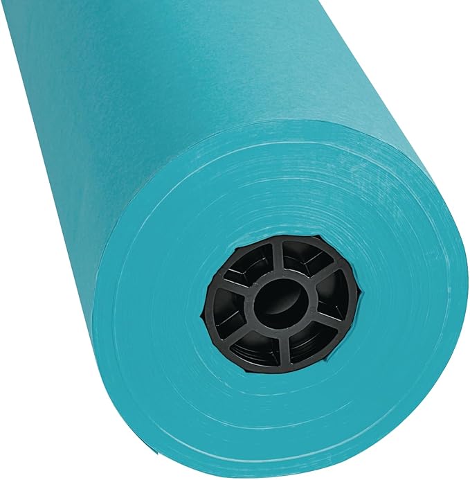 Colorations Arts and Crafts Paper Roll - 36" x 1000', Aqua, Dual Surface, Markers, Finger Paints, Painting, Watercolors, Acrylic Paints, Wall Art, Bulletin Board Paper, Kids Crafts (Item # DSLB)