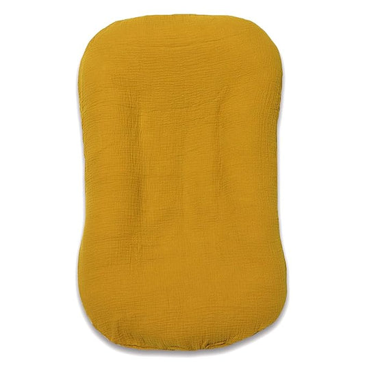 Hooyax Muslin Baby Lounger Cover Soft Organic Cotton Slipcover Fits Newborn Lounger for Baby Boys and Girls (Ginger)