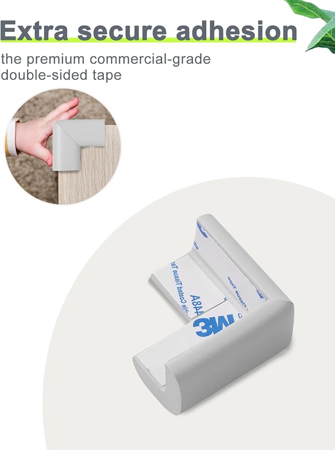 Foam Corner Protector for The Furniture, with Retardant Materials Foam Safety Bumpers, Baby Proofing Safety Corner Protectors (White)