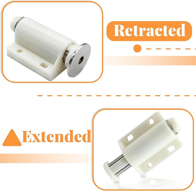 2 Pack Magnetic Touch Latch, Cabinet Push Open Catches Magnet Push Release Latches Hardware for Kitchen Cabinet Drawer Cupboard Closet Door (White)