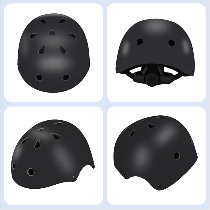 Color Gradient Adjustable Kids' Helmet with Knee & Elbow Pads Set | Multi-Sport Safety Gear for Boys & Girls Ages 5-14 | Skateboarding, Scooters, Roller & Inline Skating, Longboarding