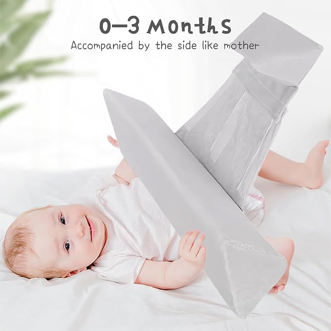 Baby Side Sleeper Weddge Breathable Pillow, Removable and Washable Breathable Bedding Set Original Down Alternative Pillow for Sleeping