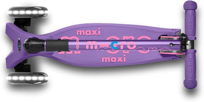 Micro Kickboard - Maxi Deluxe Foldable LED - Three Wheeled, Lean-to-Steer, Fold-to-Carry Swiss-Designed Micro Scooter for Kids with Motion-Activated Light-Up Wheels for Ages 5-12