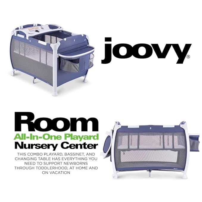Joovy Room-Playard, Nursery Center, Bassinet, Changing-Table, Slate