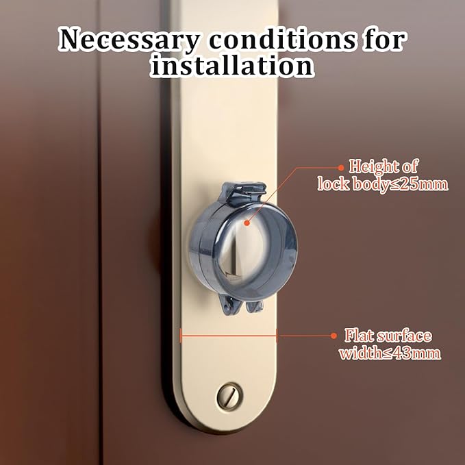 2 Pack Deadbolt Child Safety Lock Cover - Child Proof Deadbolt Cover & Door Knob Protector, Deadbolt Lock Cover for Kids, Prevents Accidental Locking (Fits Standard Locks) (Black)