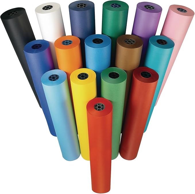Colorations Dual Surface Paper Roll, Bright Green, 36" x 1000', Textured Paper, Classroom Craft & Art Supplies, Bulletin Board, Gift Wrapping, Chalkboard Wallpaper
