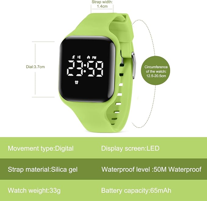 Kids Watches for Girls Boys Digital Sport Watch with Step Counter Pedometer Vibration Alarm Clock, No App Waterproof Fitness Tracker Kids Watch Boys Girls Teens Students Ages 5-16