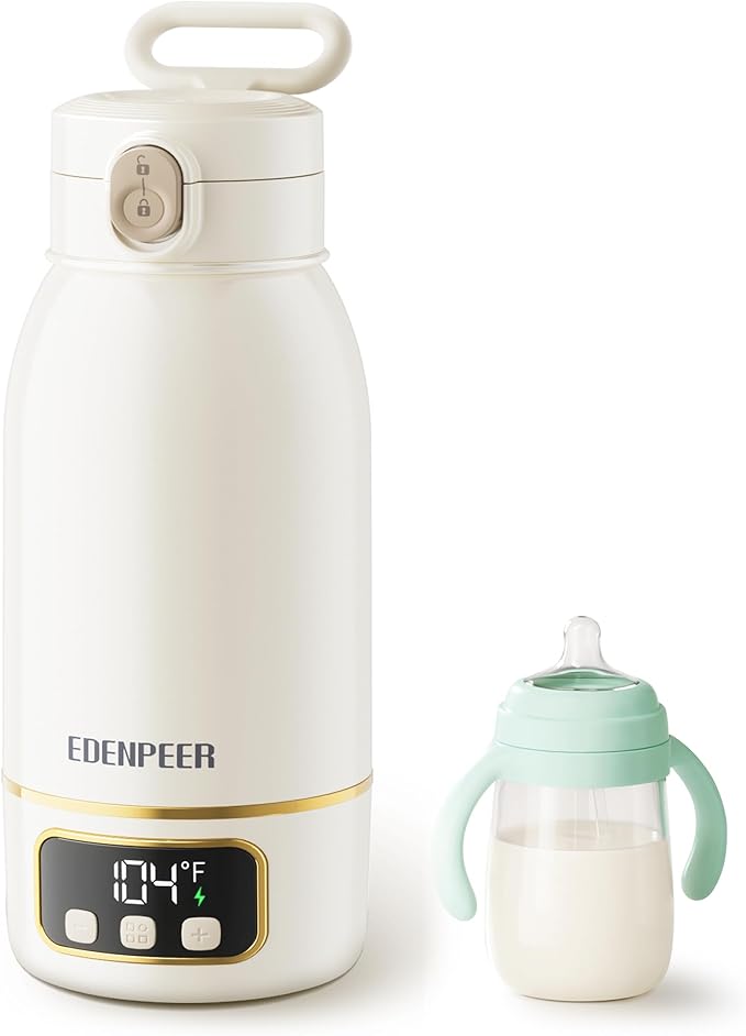 Portable Bottle Warmer for Travel, Formula Warmer On The Go, Milk Warmer for Breastmilk Water Soup, with Fast Heating & Long Battery Life, 17 OZ to Meet Your All-Day Needs, for Outdoor, Car, Journey