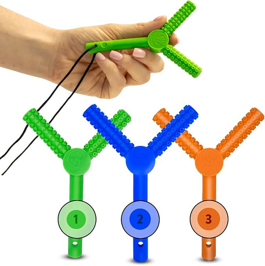 Gafly FlexiChew (Level 1, 2, 3) - Chew Necklaces for Sensory Kids - Autism Chew Toys Sensory with Three Levels of Hardness - Chewy Necklace Sensory - Silicone Made Chew Tubes for Kids
