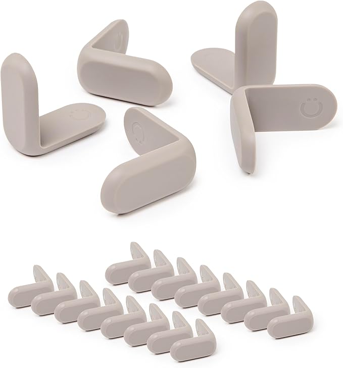 Ubbi Corner Protectors, Furniture Corner Guards for Baby and Toddlers, Baby Proof Covers, Baby Safety, Taupe, 16 Piece Set