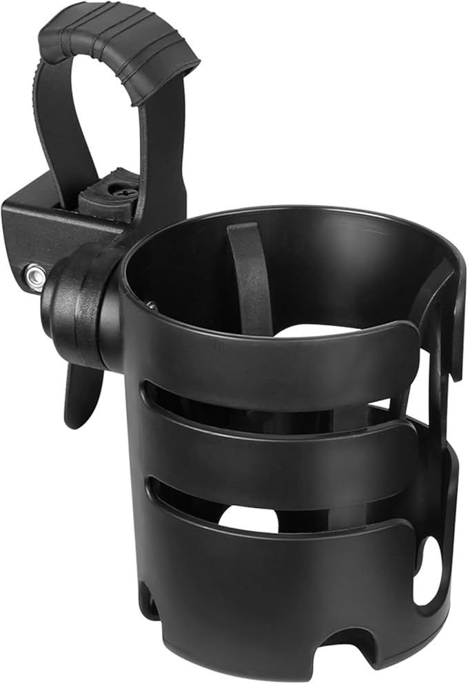 Accmor Stroller Cup Holder with Adjustable Strap, 360 Degree Rotatable Universal Cup Holder for Uppababy, Nuna, Doona Stroller, Drinks Holder for Wheelchair, Walker, Rollator
