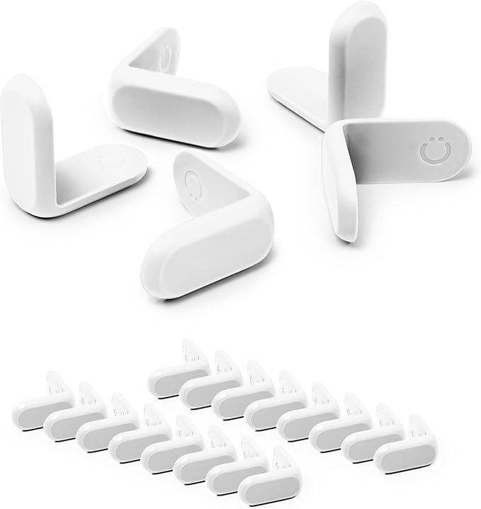 Ubbi Corner Protectors, Furniture Corner Guards for Baby and Toddlers, Baby Proof Covers, Baby Safety, White, 16 Piece Set