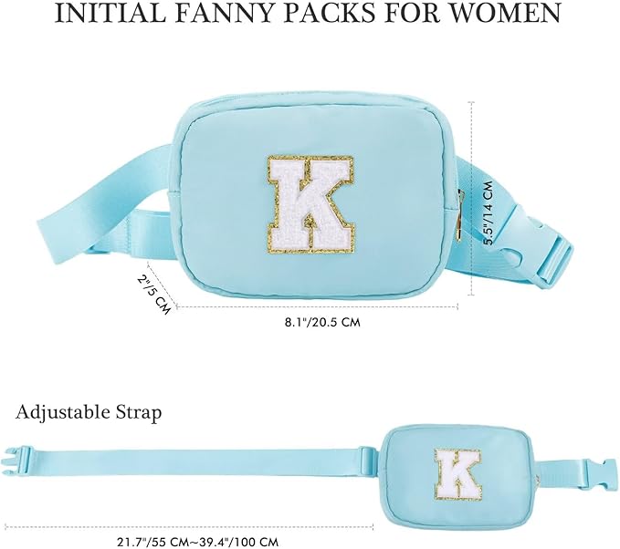 YOOLIFE Birthday Gifts for 4 5 6 7 8 9 10 11 12 13 14 Year Old Girls - Initial Fanny Pack Belt Bag Purse for Girls Teens Daughter Sister Niece, Personalized Trendy Stuff for Teen Girl Kids | Blue Y