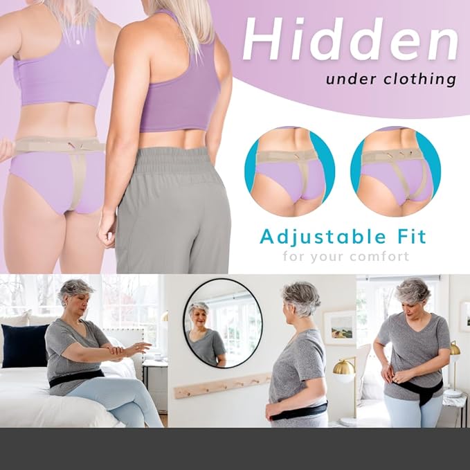 BraceAbility Pelvic Pro Support Belt - Patented, Original Prolapsed Uterus Brace for Women Treating Dropped Bladder, Uterine Prolapse, Vulvar Varicosities, Postpartum, Symphysis Pubis Dysfunction (L)