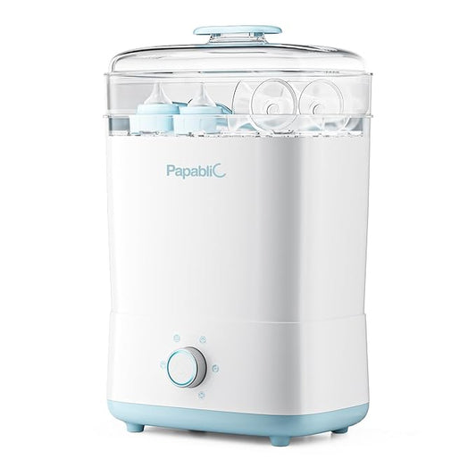 Papablic Baby Bottle Sterilizer and Dryer Pro, Esterilizador De Biberones, Electric Steam Sterilizer for Baby Bottles, Pacifiers, and Pump Parts, Large Capacity 10 Bottles