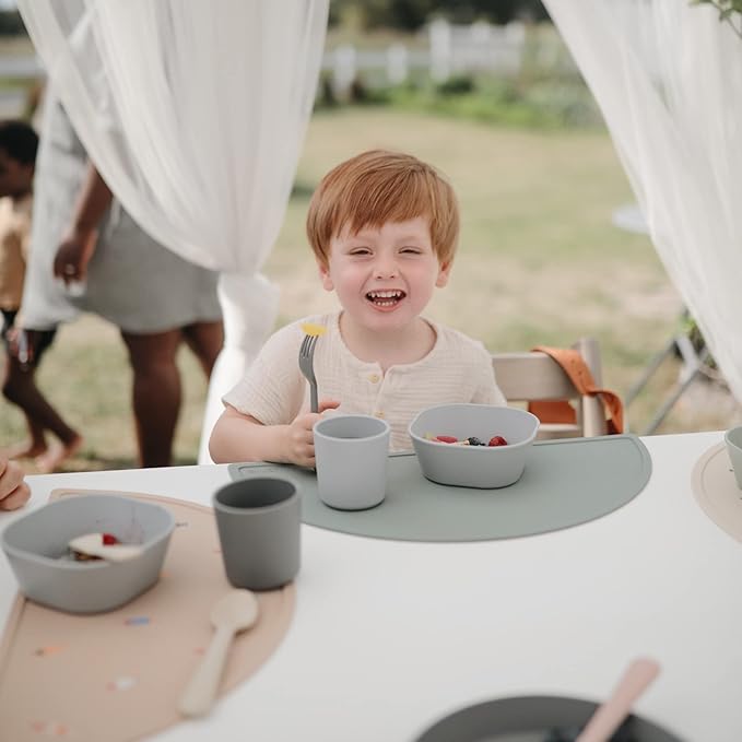 mushie Dinnerware Cups For Kids | Made in Denmark, Set of 2 (Smoke)