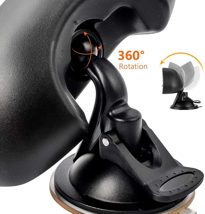GES Rear View Mirror - 360 Degree Adjustable, Strengthen Suction Cup for Car - 5.9 x 2.2Inch - Black