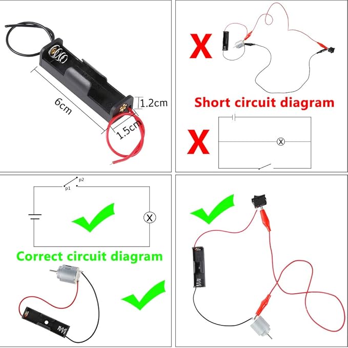 Sntieecr Electric Circuit Motor Kit, Science Experiment Educational Montessori Learning Kits Set for Kids DIY STEM Engineering Project, for Kids