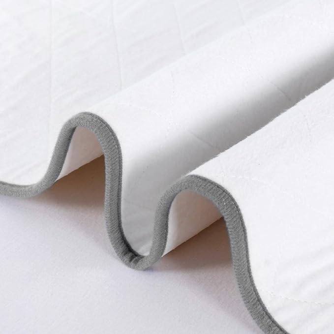 Waterproof Crib Mattress Protector 34" x 36", Non-Slip & Sturdy Mattress Pad Mat, 4 Layers Incontinence Bed Pad for Children Adults, Pets Training Pee Pad, White