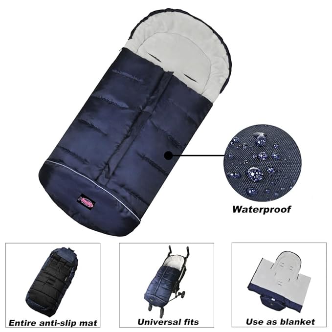 funlife 0-4T Anti-Kick Winter Warm Stroller Blanket,Cozy Baby Sleeping Bag Cocoon Adaptable for All Strollers Waterproof,Anti-Slip,Extendable,Multifunction Use Footmuff for Stroller Blanket