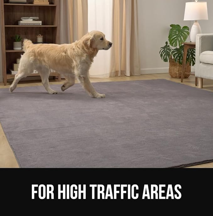 GORILLA GRIP Ultra Soft Washable Area Rug, Stain and Slip Resistant Plush Thick Carpet for Bedroom Living Room, No Shed Floor Rugs, Pet Friendly, Dorm Essentials, Kids Nursery Home Decor, 3x5, Black