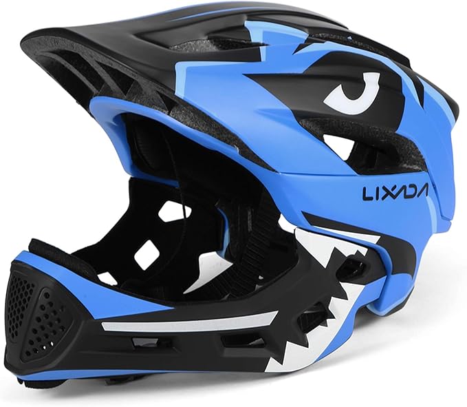 Lixada Kids Bike Helmet Adjustable Detachable Full Face Helmet for Cycling Helmet for Children Bicycle, Skateboard, Scooter, Protective Gear (20.5-22 Inches)