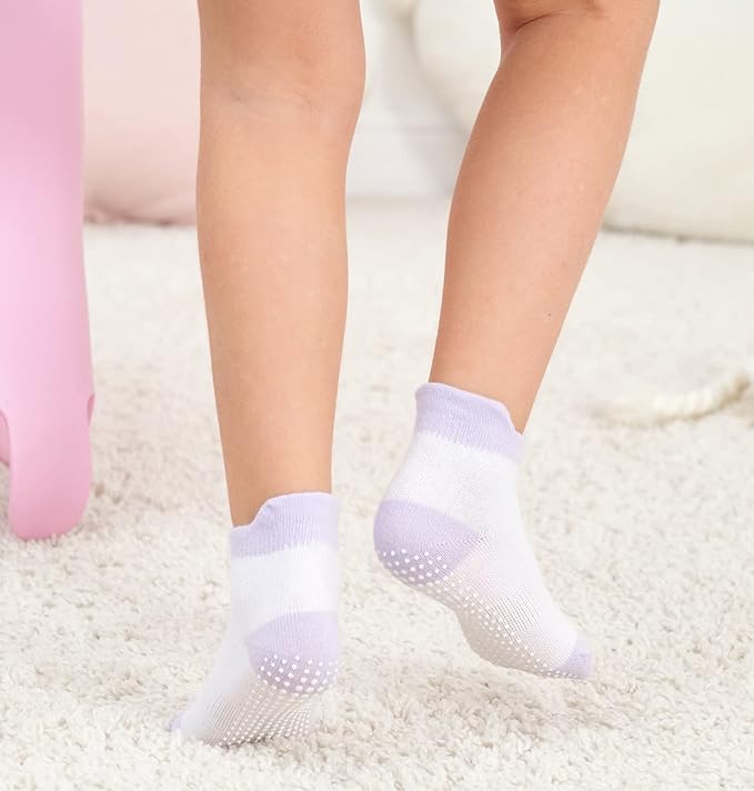 Zaples Baby Non Slip Grip Ankle Socks with Non Skid Soles for Infants Toddlers Kids Boys Girls