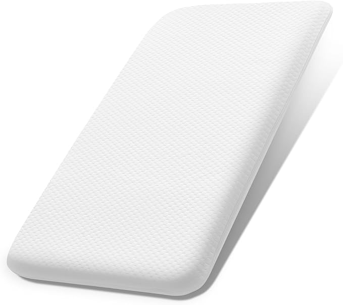 Lisara Baby Bassinet Mattress Pad, 33 x 19 Dual Sided Gel Memory Foam Mattress with Waterproof, Removable Ice Silk Cover, Fit for ANGELBLISS/Jimglo 3 in 1 Bassinet, BabyBond and Cowiewie Bassinet