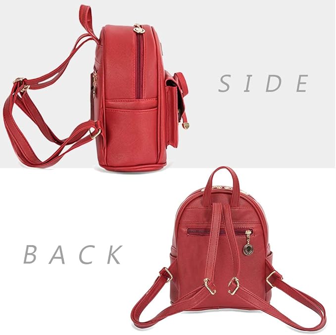 I IHAYNER Girls Bowknot Cute Leather Backpack Mini Backpack Purse for Women