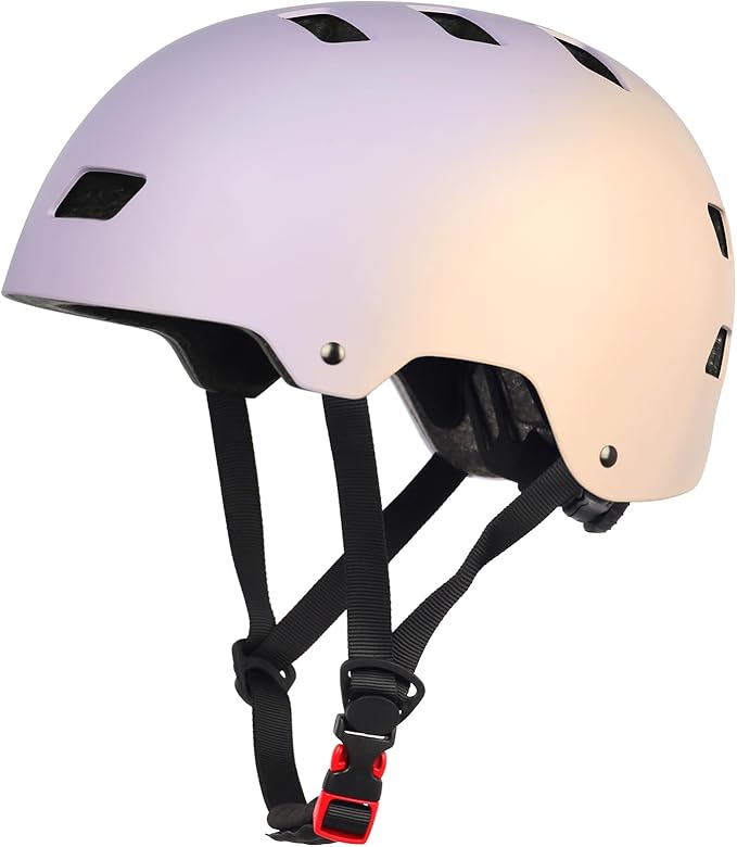 Bike Skateboard Helmet, Adjustable and Multi-Sport for Skate Scooter, 3 Sizes for Adult Youth Kids Toddler