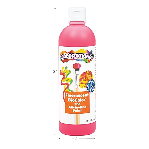 Colorations BioColor FBIOGR Fluorescent Green Paint - 16 oz.