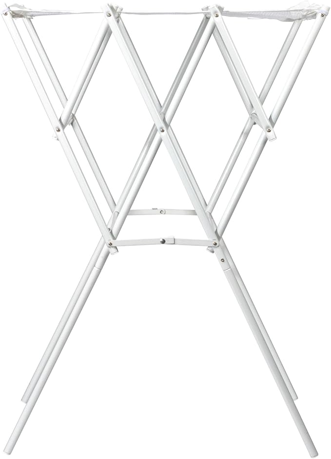 Household Essentials Clothes Drying Rack, Foldable, Expandable and Collapsible Laundry Drying Rack, White