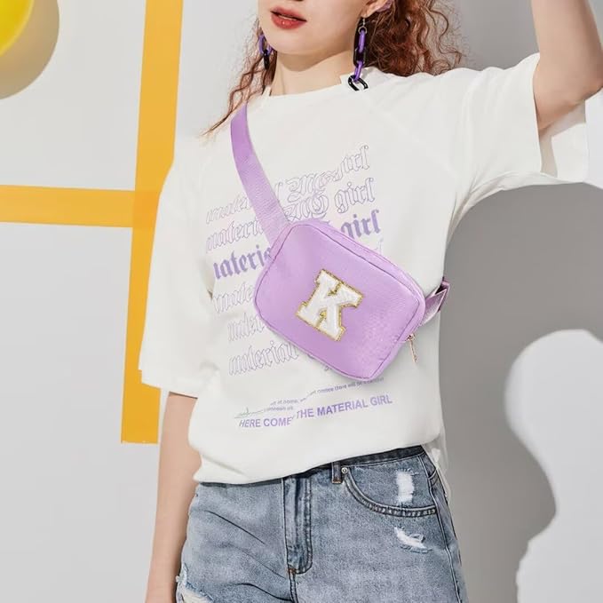 YOOLIFE Birthday Gifts for 4 5 6 7 8 9 10 11 12 13 14 Year Old Girls - Initial Fanny Pack Belt Bag Purse for Girls Teens Daughter Sister Niece, Personalized Trendy Stuff for Teen Girl Kids | Purple G
