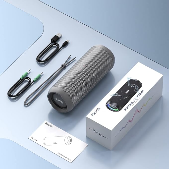 RIENOK Portable Bluetooth Speaker 30W Dual Pairing True Wireless Stereo HD Sound IPX7 Waterproof Outdoor Sport Shower Wireless Speaker Bluetooth 5.3 for Home Party
