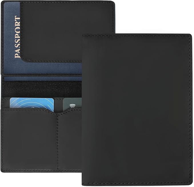 Jack&Chris Leather Passport Holder, Handmade Passport cover, Travel Wallet Cover Case for Men and Women, Leather Travel Documents Organizer Protector, JC107