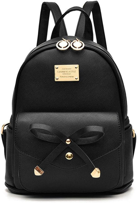 I IHAYNER Girls Bowknot Cute Leather Backpack Mini Backpack Purse for Women