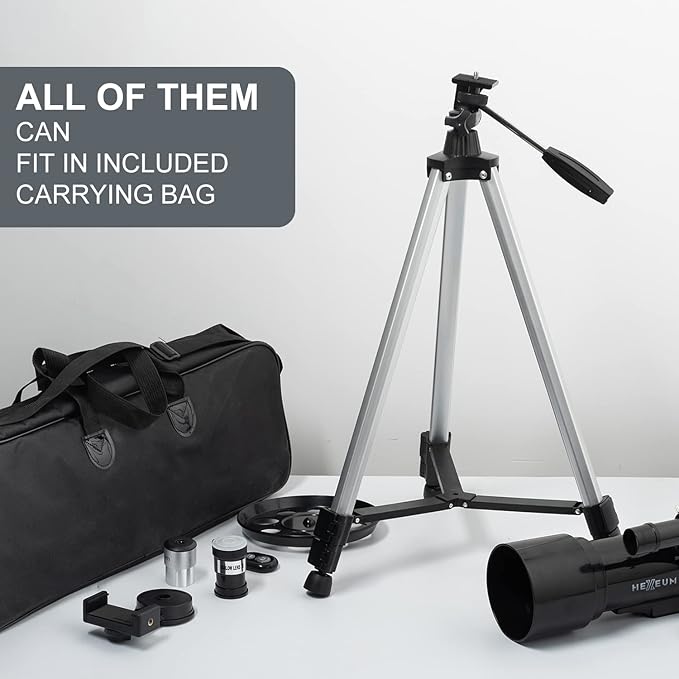 Telescope 70mm Aperture 500mm - for Kids & Adults Astronomical Refracting Telescopes AZ Mount Fully Multi-Coated Optics, with Diagonal Mirror Phone Adapter, Carrying Bag, Wireless Remote Black