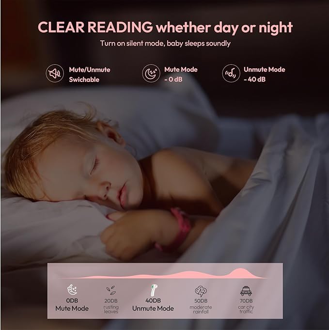 Forehead Thermometer for Adults, Kids & Babies, No-Touch Digital Thermometer with LCD Backlight Display, FSA HSA Eligible, Fever Alarm and 1s Instant Reading - Pink