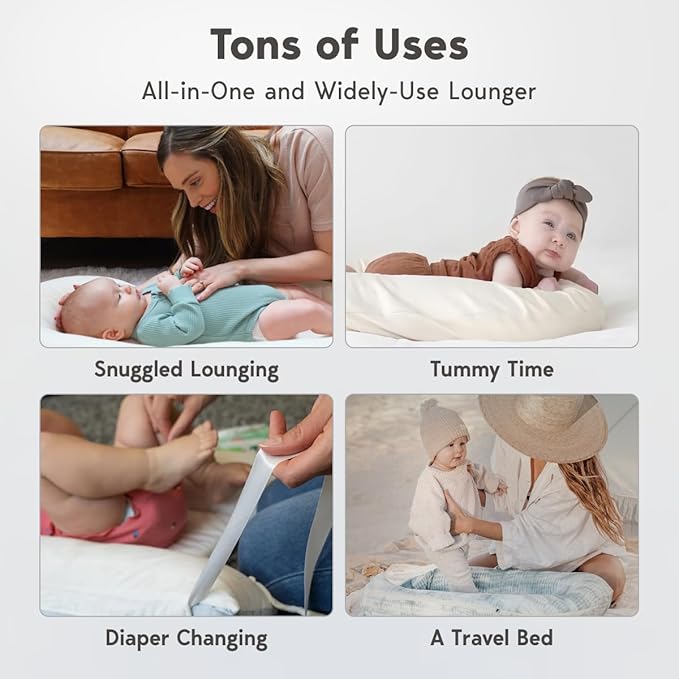 Infant Lounger, Baby Nest Cover for Baby Girls & Boys, Newborn Essentials for Baby 0-18 Months, 100% Cotton Breathable(Misty Rose)