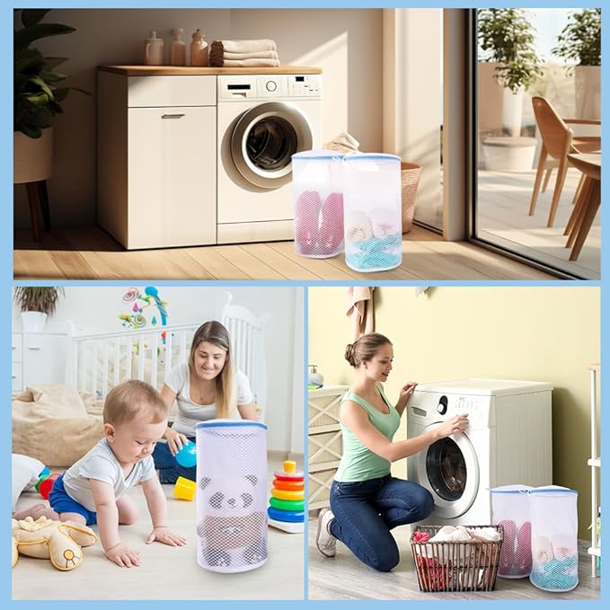 2 Pack Shoes Wash Bags,Shoe Washing Machine Bag,shoe laundry bag for washing machine，Honeycomb Mesh Laundry Bags with Zipper for Sneakers,Running Shoes,Sock,Bras,Delicates and Toys（14 in x 7.8 in）