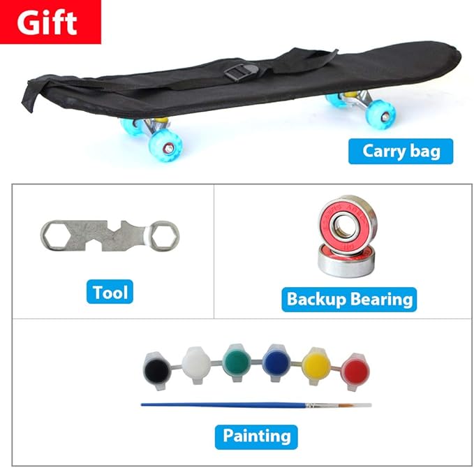Easy_Way Complete Skateboards- Standard Skateboards for Beginners Kids Boys Girls Teenager- 31''x 8''Canadian Maple Cruiser Pro Skate Board, Skateboards