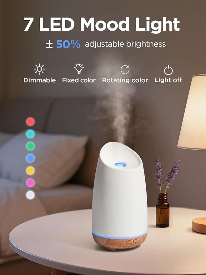 InnoGear Oil Diffuser, 150ml Ceramic Stone Diffuser for Essential Oils Handcrafted Aromatherapy Diffuser Ultrasonic Cool Mist Humidifier with 2 Mist Modes Waterless Auto Off for Home Room Office