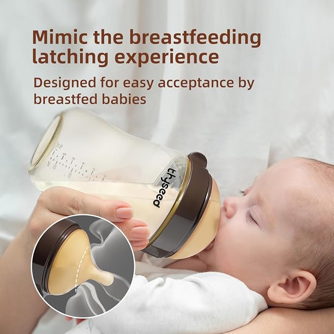 PPSU Natural Breast-Like Bottle with Nipple(7-10 Months),10oz，1pack